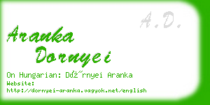 aranka dornyei business card